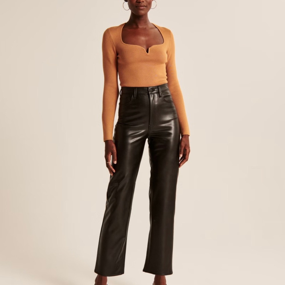 Abercrombie & Fitch Black Faux Leather Pants